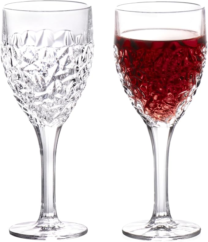 KAMMAK Wine Glasses Set of 2, 8.3 oz Hand Blown Crystal Bordeaux Wine Glasses, Thin Rim & Long Stem, Perfect for Red & White, Daily Use, Wedding Anniversary or Birthday Gift with Gift Box, Nicole